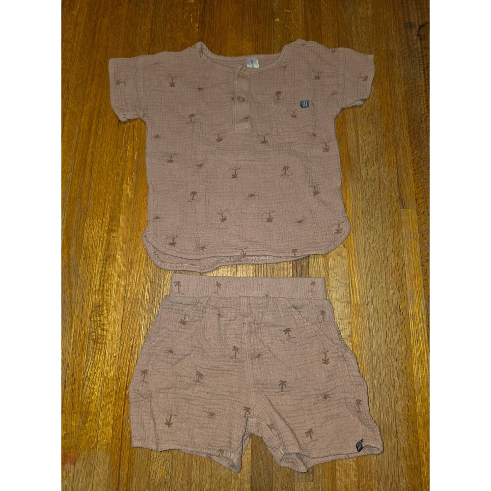 Modern Moments Gerber Toddler Girls 3T Clay Gauze Henley Shirt and Shorts‎ Set